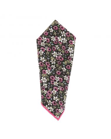 Pochette Costume Liberty Noire et Rose