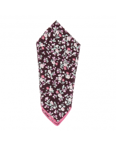 Pochette Costume Liberty Aubergine et Blanche