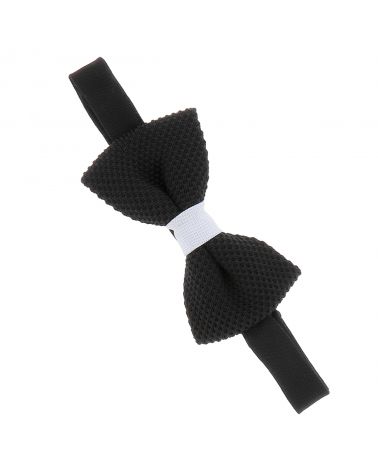 Noeud Papillon Tricot Noir et Blanc