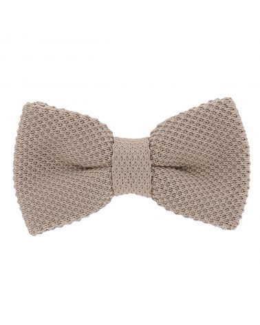 Noeud Papillon Tricot Beige