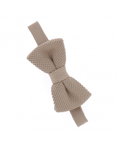 Noeud Papillon Tricot Beige