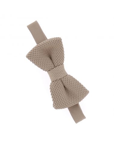 Noeud Papillon Tricot Beige