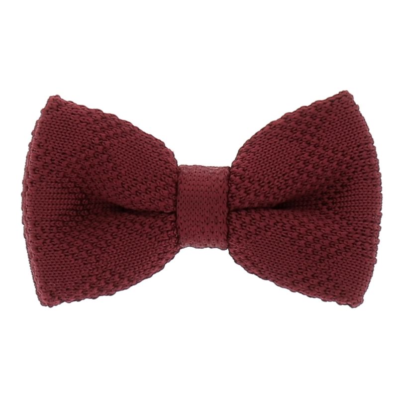 Noeud Papillon Tricot Bordeaux à Motif