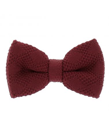 Noeud Papillon Tricot Bordeaux à Motif