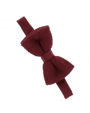 Noeud Papillon Tricot Bordeaux à Motif