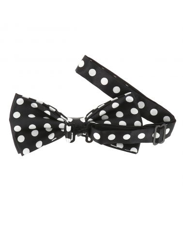 Noeud Papillon à Pois Noir et Blanc (gros pois)