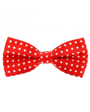 Noeud Papillon à Pois Rouge et Blanc