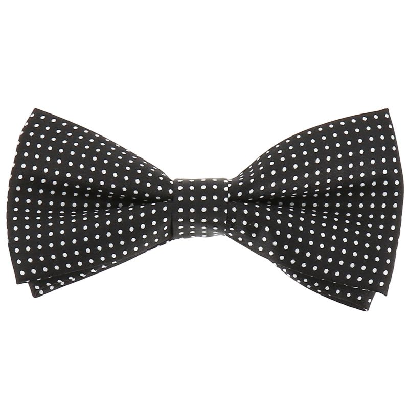 Noeud Papillon à Pois Noir et Blanc (pois fins)
