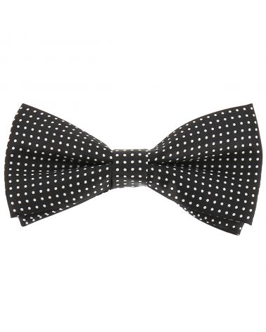 Noeud Papillon à Pois Noir et Blanc (pois fins)