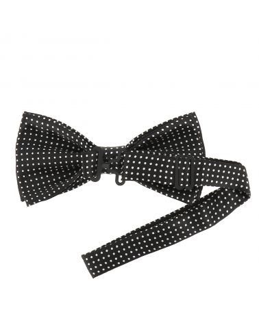 Noeud Papillon à Pois Noir et Blanc (pois fins)