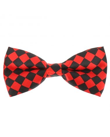 Noeud Papillon Rouge et Noir à Losanges