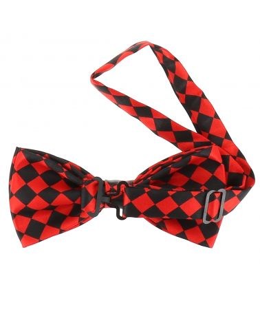 Noeud Papillon Rouge et Noir à Losanges