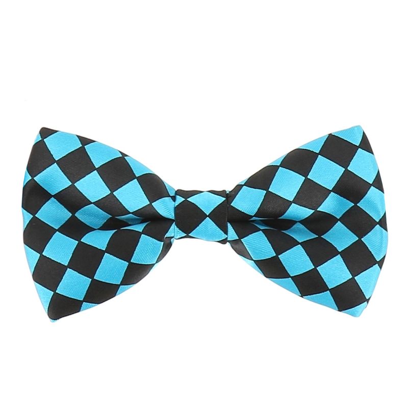 Noeud Papillon Bleu turquoise et Noir à Losanges