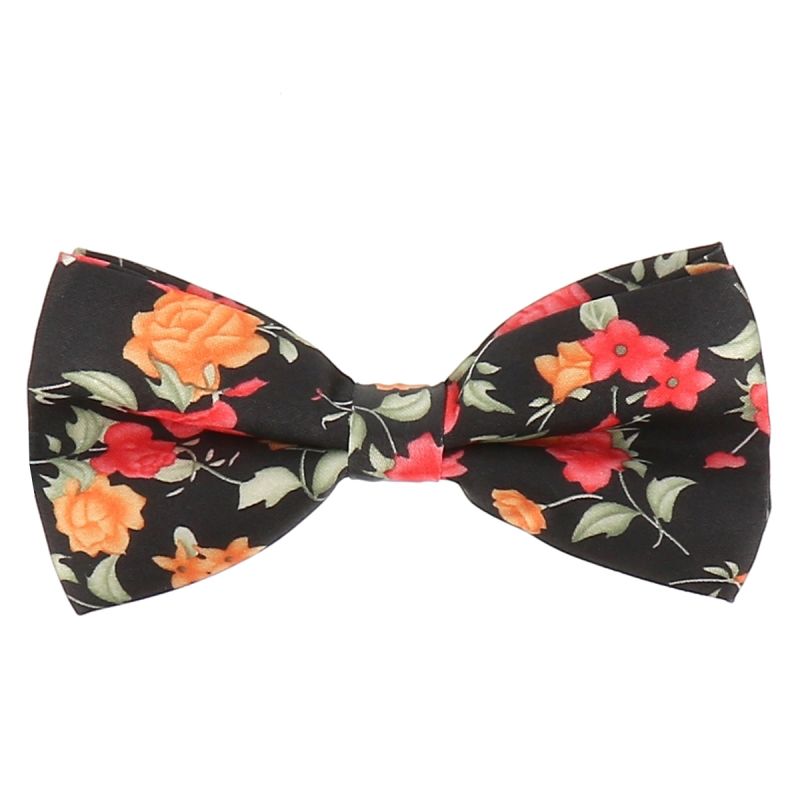 Noeud Papillon Fleurs Noir