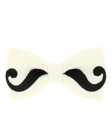 Noeud Papillon Moustache Blanc et Noir