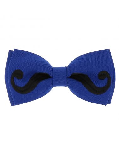 Noeud Papillon Moustache Bleu roi et Noir