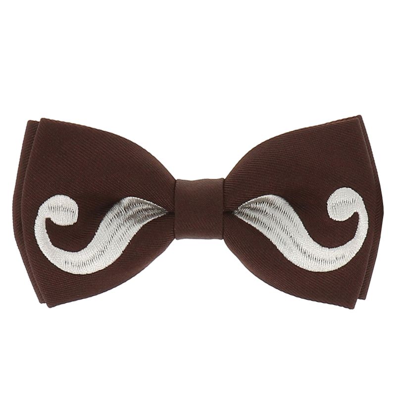 Noeud Papillon Moustache Marron et Gris