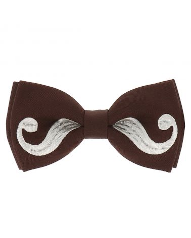 Noeud Papillon Moustache Marron et Gris