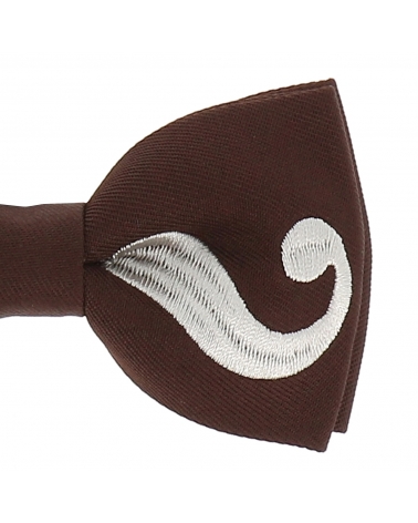 Noeud Papillon Moustache Marron et Gris