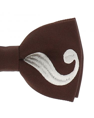 Noeud Papillon Moustache Marron et Gris