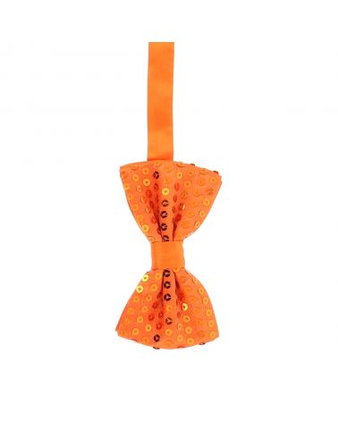 Noeud Papillon Paillette Orange