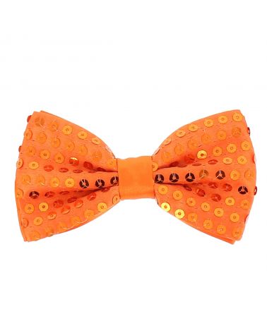 Noeud Papillon Paillette Orange