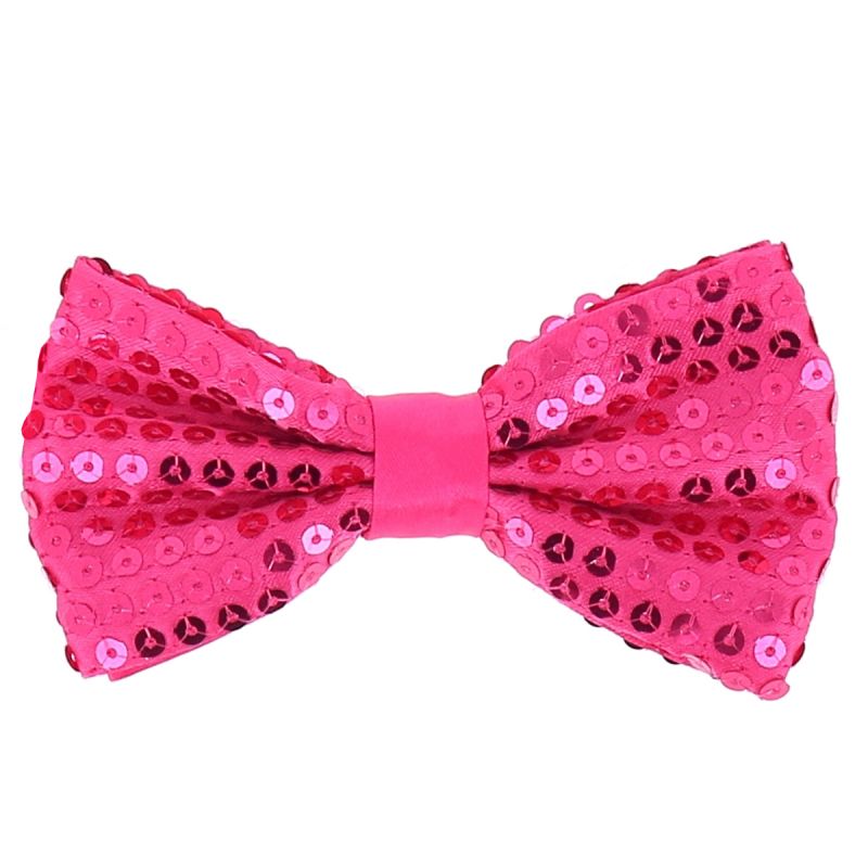 Noeud Papillon Paillette Rose vif