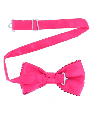 Noeud Papillon Paillette Rose vif
