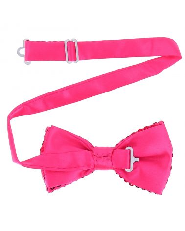 Noeud Papillon Paillette Rose vif