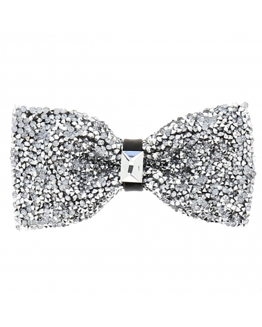 Noeud Papillon Strass Argent