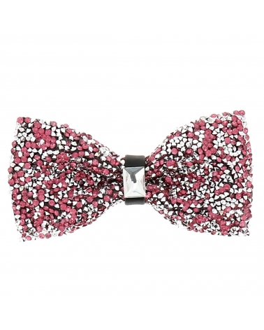 Noeud Papillon Strass Rose