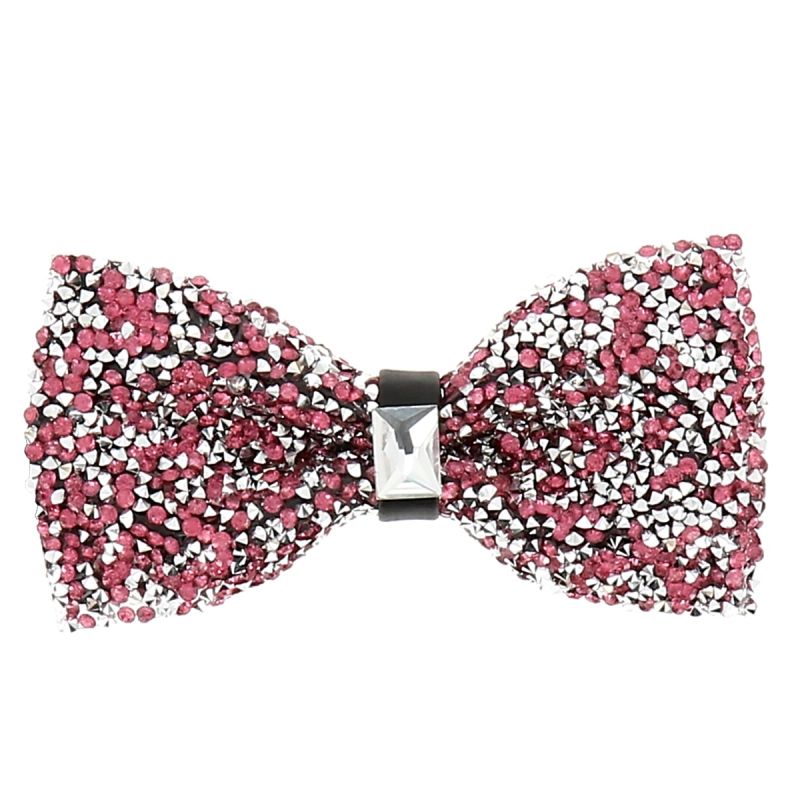 Noeud Papillon Strass Rose
