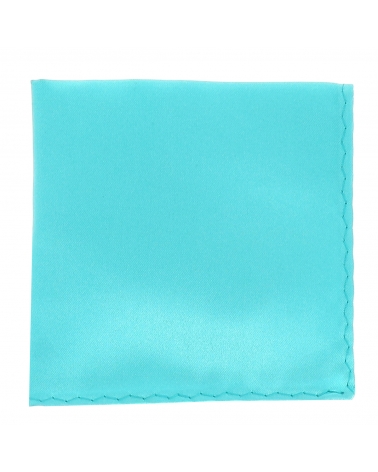 Mouchoir de costume en tissu bleu-turquoise Pochette homme