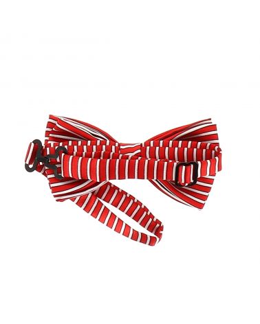 Noeud Papillon Enfant Rayé Rouge et Blanc