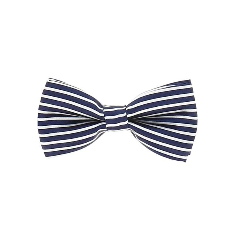 Noeud Papillon Enfant Rayé Bleu marine et Blanc