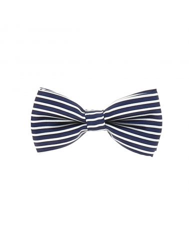 Noeud Papillon Enfant Rayé Bleu marine et Blanc
