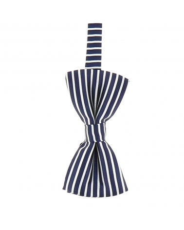 Noeud Papillon Enfant Rayé Bleu marine et Blanc