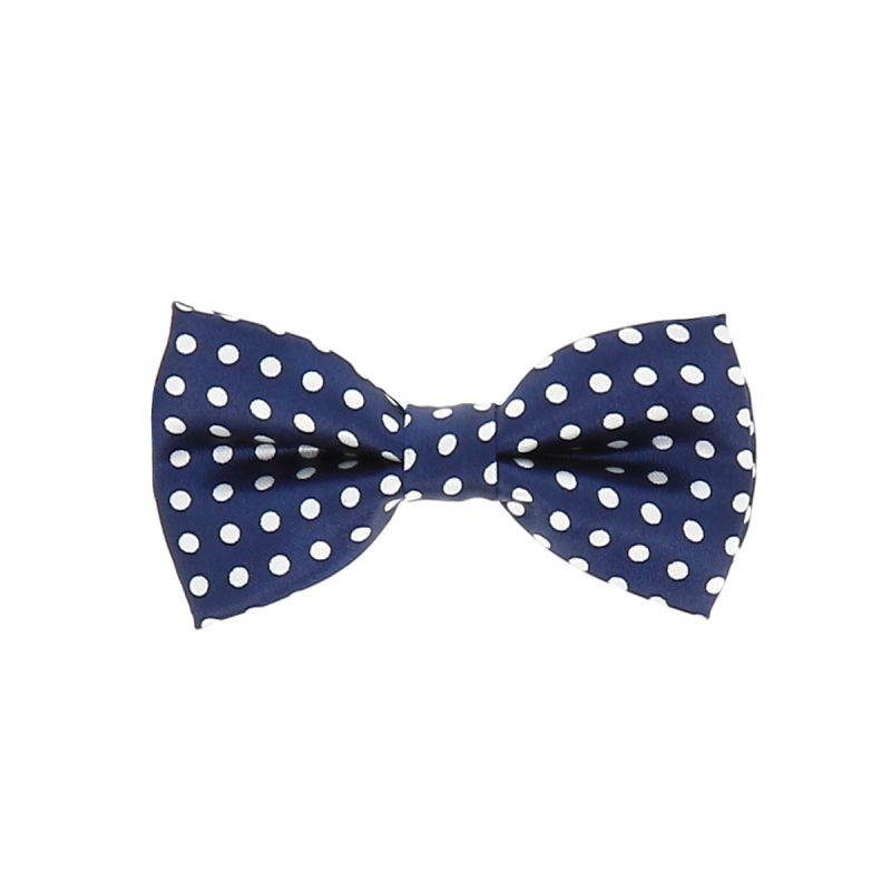 Noeud Papillon Enfant Pois Bleu Marine et Blanc