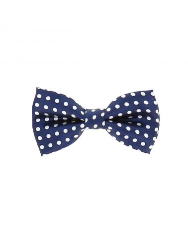 Noeud Papillon Enfant Pois Bleu Marine et Blanc