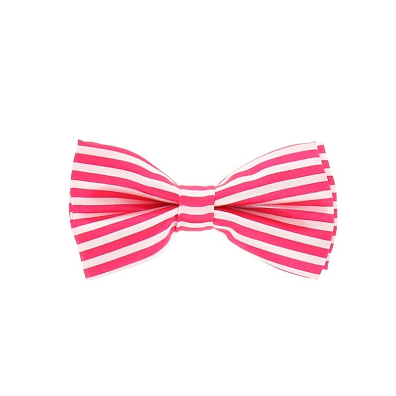 Noeud Papillon Enfant Rayé Rose vif et Blanc