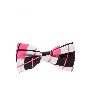 Noeud Papillon Enfant Vichy Noir Blanc et Rose