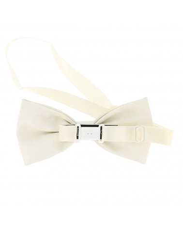Noeud Papillon Simili Cuir Blanc