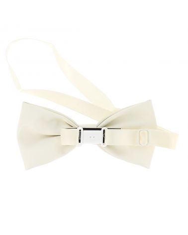 Noeud Papillon Simili Cuir Blanc
