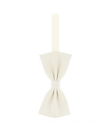 Noeud Papillon Simili Cuir Blanc