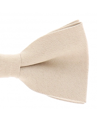 Noeud Papillon Beige Suédine