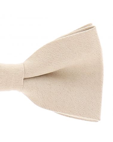 Noeud Papillon Beige Suédine