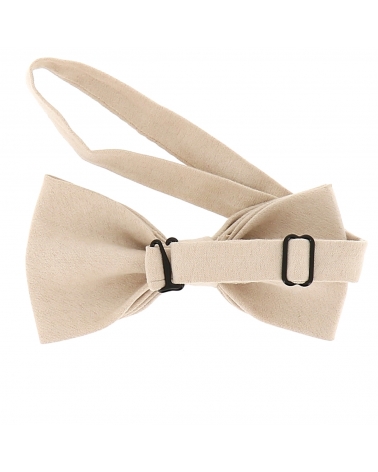 Noeud Papillon Beige Suédine