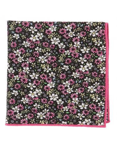 Pochette Costume Liberty Noire et Rose