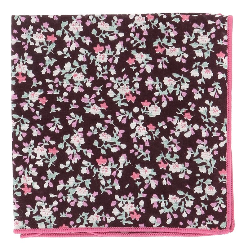 Pochette Costume Liberty Aubergine et Blanche