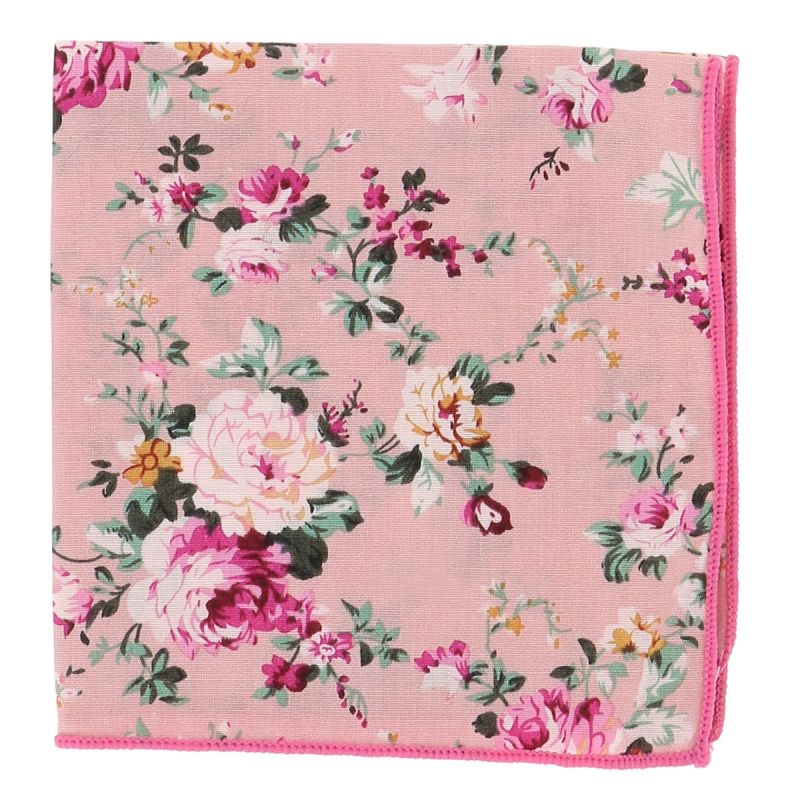 Pochette Costume Fleurs Rose